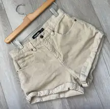 Afends Corduroy Shorts high rise cuffed womens Beige size 4 skater indie casual