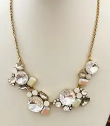 J Crew Bejeweled Rhinestone Necklace Gold-tone