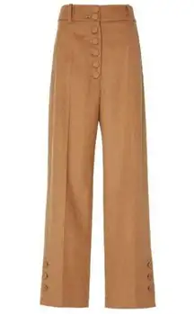 Joseph High Rise Wool and Cashmere Camel Button Rise Slacks Trousers Pants NWOT