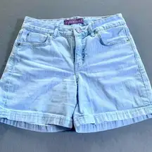 Mid Rise Light Wash Denim Shorts 6