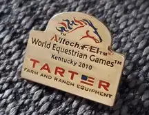 2010 Alltech FEI World Equestrian Games Kentucky USA Tarter Lapel Hat Tie Pin