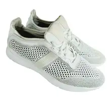 Calvin Klein Guess Womens Size 9.5 Casual White & Tan Mesh Sneakers Gym Shoes *Read