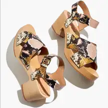 Madewell Johanna Crisscross Clog Sandal in Snake Skin Embossed Leather Size 6.5