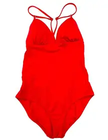 Athleta swimsuit one piece loop back in red sz S