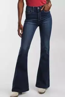 BKE  Billie slim fit high rise flare jeans size 26 dark wash long lined