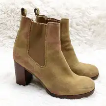 Tory Burch Stafford Tan Suede Booties Size 10.5