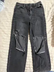 pacsun black washed ripped boyfriend jeans