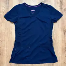 PURPLE LABEL x HEALING HANDS | Women's Navy Blue V-Neck Short Sleeve Scrub Top