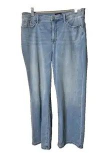 NYDJ Size 12 Stretch Cool Embrace Hollander Wash Marilyn Straight Cropped Jeans