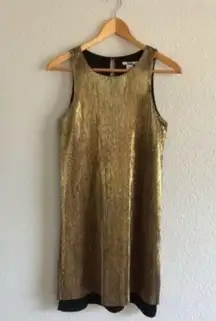 bar III Metallic Gold Dress NWT