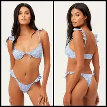 💕FRANKIES BIKINIS💕 Ali Ruffle Skimpy Bikini Bottom ~ Springtime XL NWT