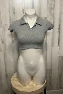 Gray crop top