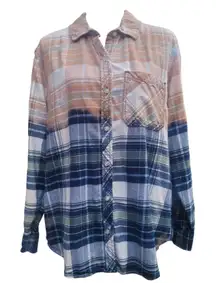 UPCYCLED Flannel with "Rubik's Cube" Embroidered Patch | XL