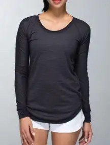 Lululemon  Lightened Up Long Sleeve Shirt with Laser Cuts Black