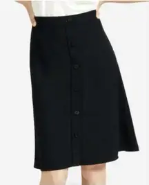 EVERLANE Swing Button Skirt Size 10 Black NEW Modern Minimalist Career Work