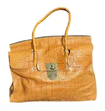 Patricia Nash Brown Tan Leather‎ Large Handbag Purse Tooled Shoulder Bag