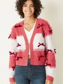 Mighty Fine  As Seen On TV looped thread bow cardigan size medium