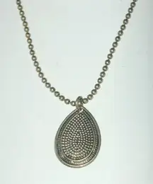 Brass Gold Tone Lightweight Teardrop Pendant Necklace