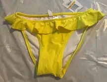 Women’s Small Yellow Hula Honey Ruffled Bikini Swim Bottom NWT
