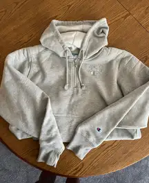 Reverse Weave Quater Zip Hoodie