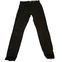 7 For All Mankind Ankle Skinny Jeans Distressed Hem Dark Wash‎ Size 29