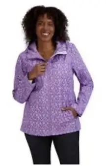 ZeroXposur Womens Zuri Purple Floral Windbreaker Rain Coat XL Winter Warm
