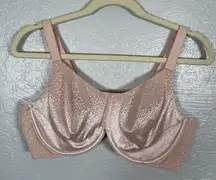 Wacoal Women 40D Beige Back Appeal Minimizer Bra Supportive Underwire Unlined