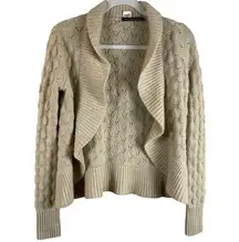 Sak’s Fifth Avenue Nude Open Knit Buttery Soft 100% Cashmere Cardigan Size XS