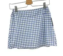 Onzie Tennis Skirt Blue White Gingham Skort Size Small