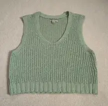 Cropped Knit Sweater Vest
