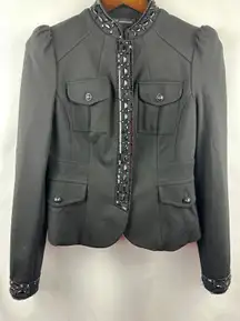 Women’s INC Black Embellished Tailored Jacket Size Small