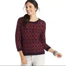 Ann Taylor  Geometric Shoulder Zip Sweater