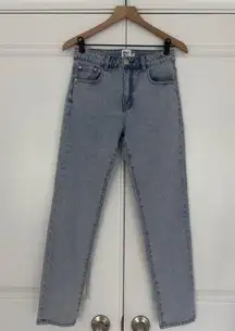 Princess Polly Careline Jeans Light Wash Cotton Spandex Stretch 5-pocket button