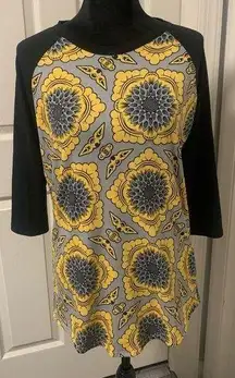 LuLaRoe Black and Gold Randy Shirt