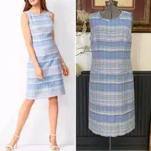Talbots Blue Striped Tweed Lined Sleeveless Shift Sleeveless - Sz 10 💚🎀