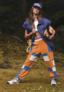 Rare Free People Movement Free‎ Rider Vista Patchwork Joggers Boho Size XS