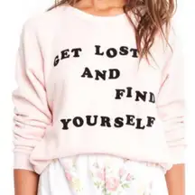 Wildfox Blush Pink Get Lost And Find Yourself Tee