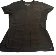 Grey's Anatomy by Barco Black Medical Hospital Nurse Scrub Top Size XS EUC #6327