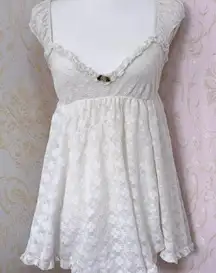 Wild Fable Ivory Lace Mini Babydoll Nightgown Dress - Size XS | Cottagecore Romantic Style