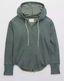 Aerie  | offline snowed in fleece hoodie in dark grey‎ size small