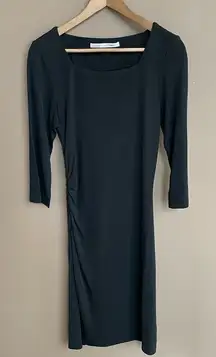 Diane von Furstenberg Square Neck 3/4‎ Sleeve Dress in Black Size 10
