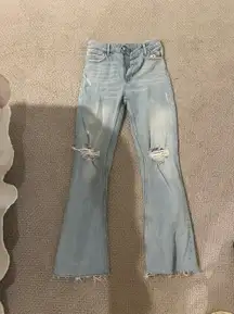 Wide Leg / Flare Fringe Hem Jeans