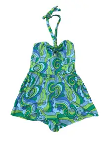 Wild Fable Printed Terrycloth Halter Romper