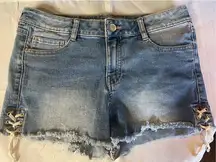 Route 66 Denim Shorts 16(juniors) w/criss cross ties at sides