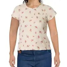 Coco + Jaimeson ribbed soft antique rose top thermal waffle knit MEDIUM NWT