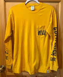 Victoria's Secret PINK West Virginia Mountaineers "Gold Rush" ls t-shirt Wmns XS