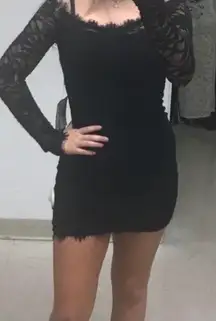 Black Lace Homecoming Dress