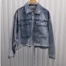 HappyxNature Women's Denim Jacket And Jeans Lot Acid Wash Jacket Size L Pants 32