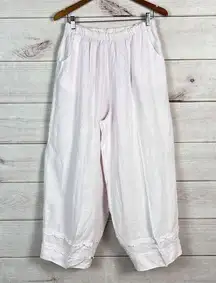 Bryn Walker Womens Pants Sz XL Blush Pink Wide Leg High Rise Relaxed Linen Boho