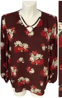 Maurice Sheer Top Flutter Dressy Blouse Plus Size 3X‎ Long Sleeve Workwear #